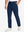 Front lower body shot of model wearing water-resistant stretch heat-tech winter trousers in navy
