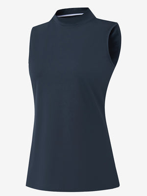 Women's Moisture-Wicking Mock Neck Sleeveless Golf Tops