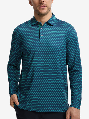 Lightweight Print Long Sleeve Polo