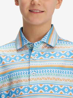 Youth Print Stretch Lightweight Polo Shirts