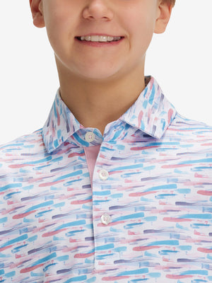 Youth Print Stretch Lightweight Polo Shirts