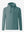Front 3D view of casual solid fleece hoodies pullover in ocean green, showing clean minimal design.