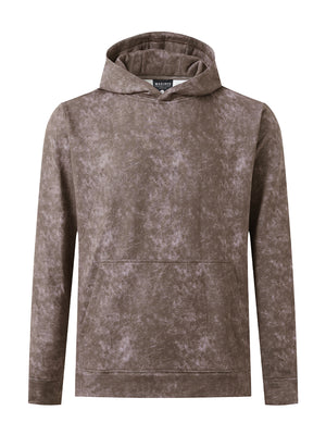 Front 3D view of the exclusive print kangaroo hoodies in grey brown, highlighting pattern details.