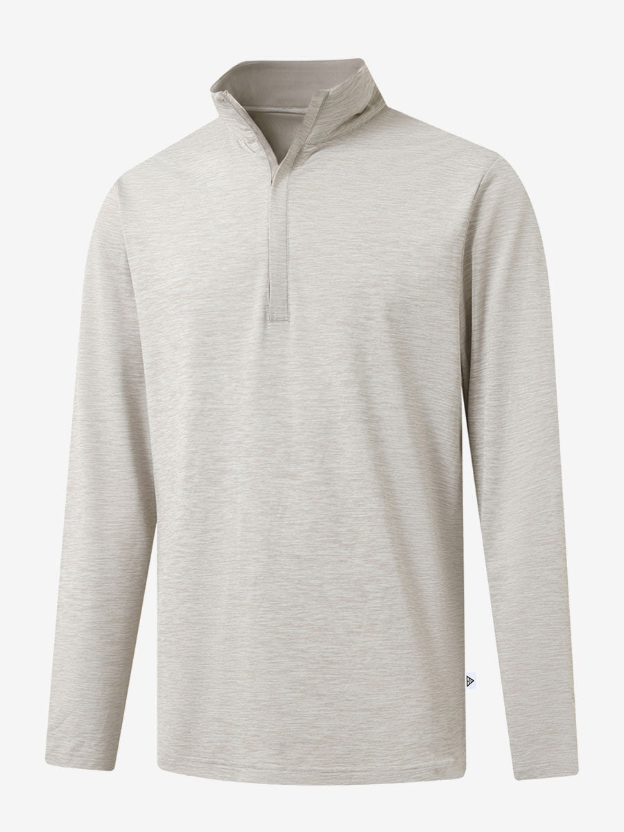 Heather Pinstripe Brushed Dry Fit Quarter Zip Pullover
