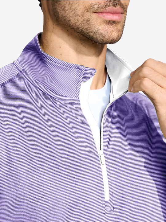 Pinstripe Quarter Zip Pullover
