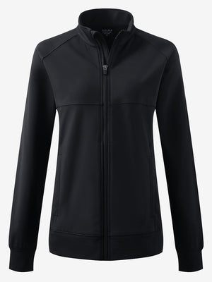 Women's Water-Resistant Stretch Fleece Lined Jacket in black, 3D product view