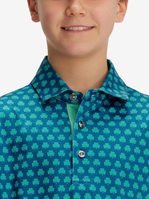 Youth Print Stretch Lightweight Polo Shirts