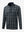 3D front view of the full print quarter zip pullover in grey houndstooth, showcasing bold and modern style.
