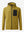 3D front view of full zip fleece hoodied jacket in yellow, showing soft texture and sleek cut.