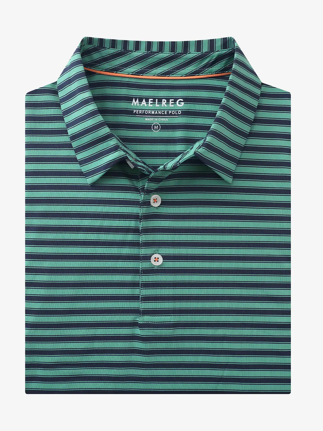 3D rendering highlighting Turquoise Navy Yarn Dyed Stripe Polo’s striped texture