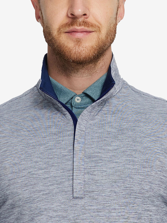 Heather Pinstripe Brushed Dry Fit Quarter Zip Pullover