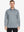 Front half-body view of model wearing LIGHT GREY Long Sleeve Solid Jersey Polo