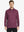 Front half-body view of model wearing BORDEAUX RED Long Sleeve Solid Jersey Polo