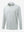 Front 3D view of jacquard quarter zip pullover in light grey, showing its textured fabric design.