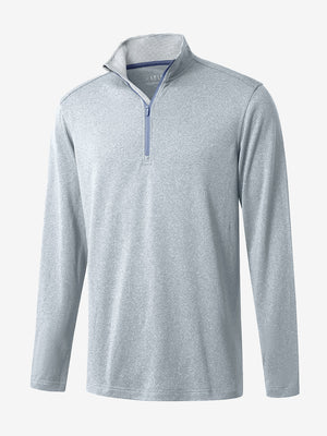 3D rendering of luanr rock melange moisture wicking quarter zip pullover