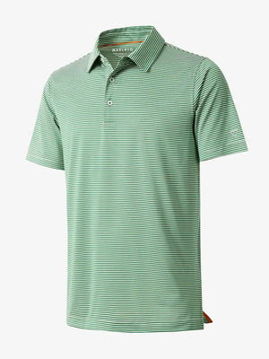 Performance Cooling Polo – 3D product view in Emerald Stripe for kids
