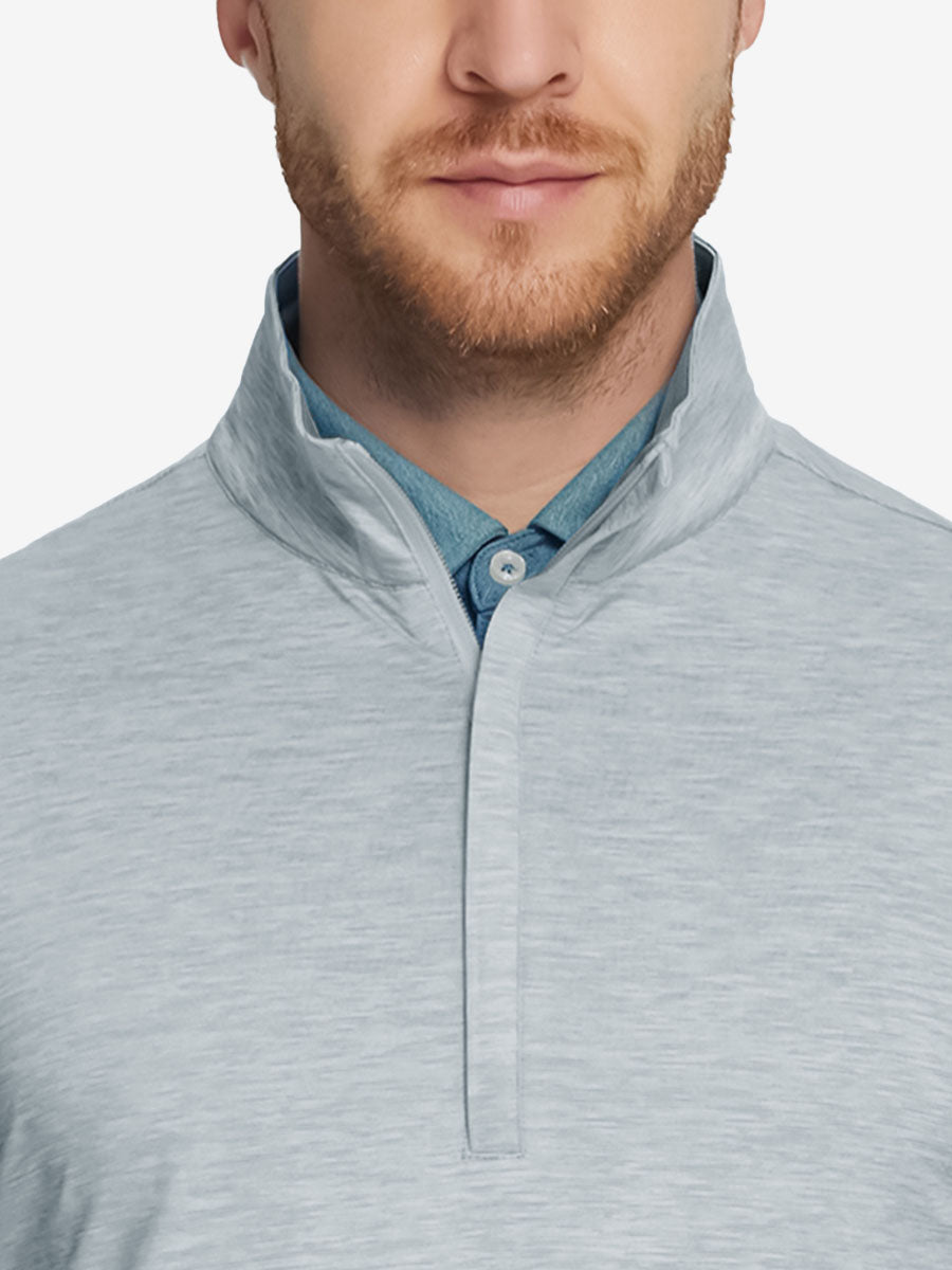 Heather Pinstripe Brushed Dry Fit Quarter Zip Pullover
