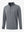 3D view of BLACK GREY HEATHER Quarter Zip Melange Pullover showing shape and melange pattern.