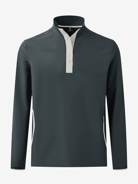 Mock Neck Quarter Button Golf Pullover