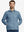 Front view of model with both hands in side pockets, wearing Golf Fleece Winter Jacket in Shadow Blue.