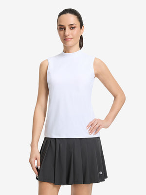 Women's Moisture-Wicking Mock Neck Sleeveless Golf Tops