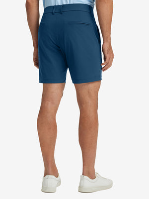 Back lower body view of the Blue Indigo Quick Dry Casual Shorts, showing clean lines and fit.