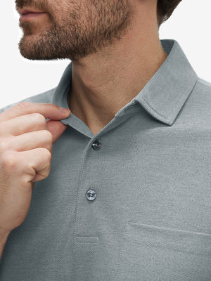 Moisture Wicking Heather Chest Pocket Golf Shirts