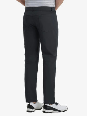 Back view of Stretch Plain Everyday Pants, tailored silhouette with clean lines – BLACK