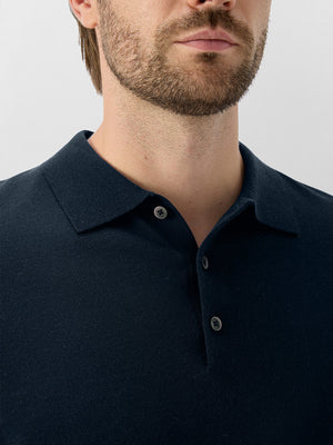 Long Sleeve Pure Merino Wool Knit Soft Polo Shirts