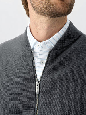 Wool Full Zip Sweater Bomber Jackets
