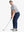 Full-body front shot with golf club, styled in Stretch Plain Everyday Pants – NAVY