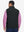Model's upper body back view wearing black windproof fleece reversible golf vest.