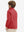 Back upper body of model wearing youth winter micro-fleece quarter zip pullover in red