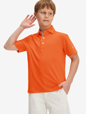 Boys Quick Dry Fit Athletic Solid Polo Shirts