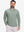 Front upper body shot of model wearing grey green featherweight midlayer quarter zip pullover
