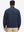 Back view of casual windproof bomber jacket on model, showcasing navy detail and shape