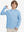 Front upper body view of youth long sleeve hoodied with kangaroo pocket in light blue, casual fit.