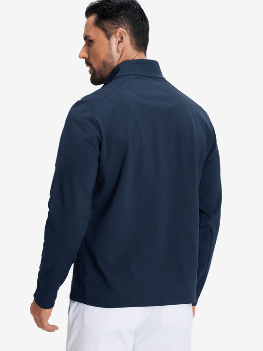 Classic Solid Pocket Fleece Quarter Zip Pullover
