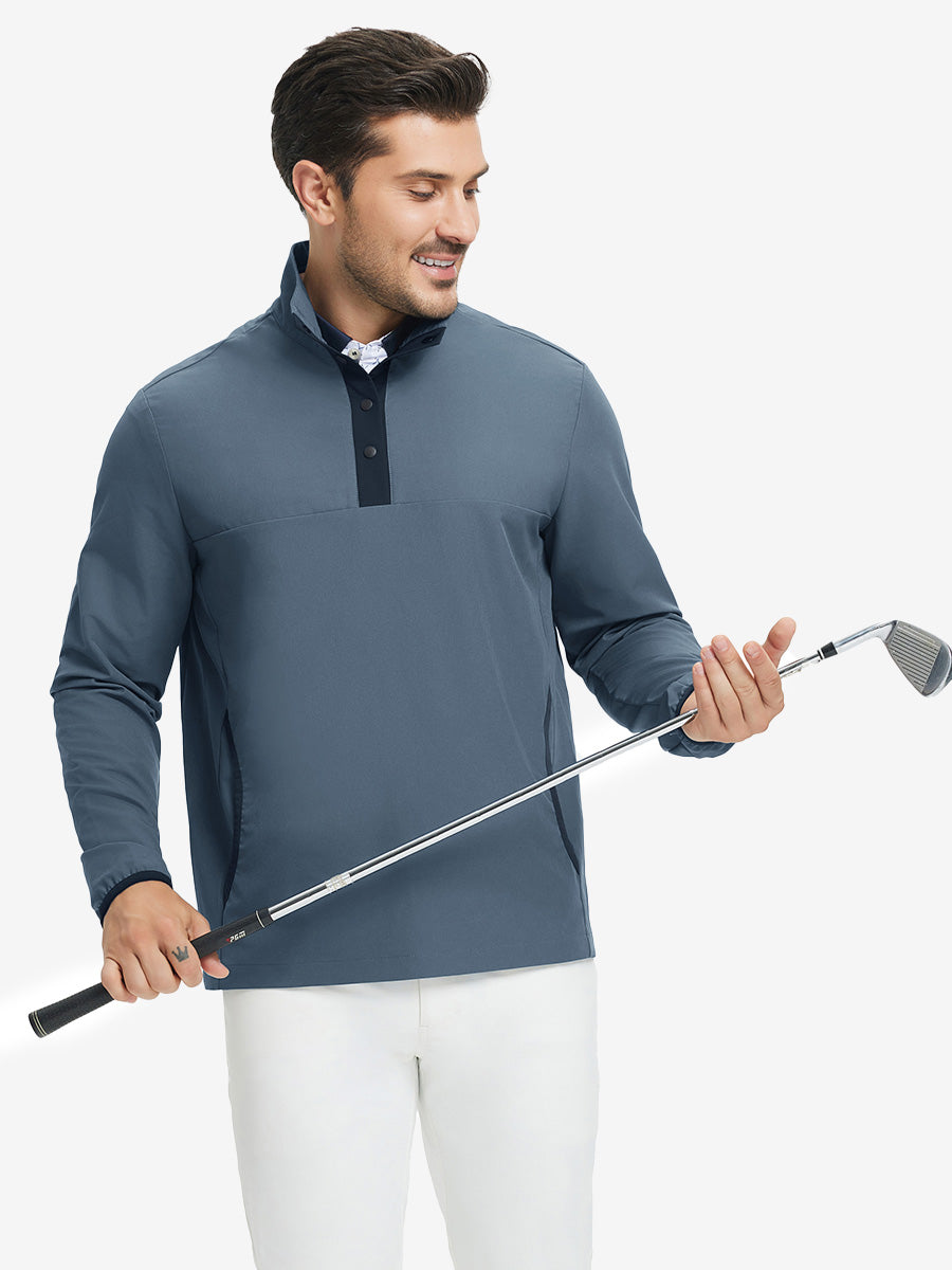 Mock Neck Quarter Button Golf Pullover