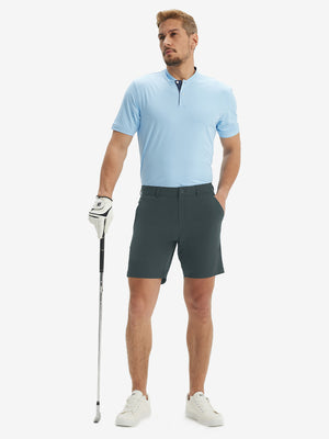 Pantalones cortos elásticos de golf de vestir con frente plano