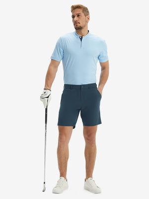 Pantalones cortos elásticos de golf de vestir con frente plano