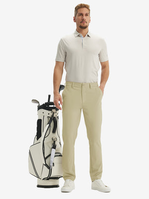 Water Repellent Classic Fit Flat Front Golf Dress Pants