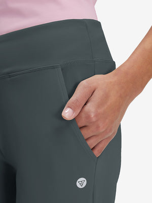 Pantalones de golf elásticos de cintura alta para mujer con bolsillos