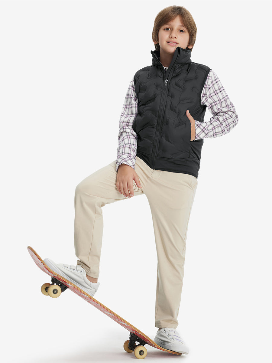 Boys Full-Zip Fleece-Lined Puffer Vest