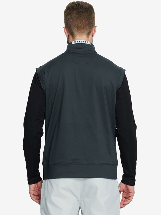 Stretch Solid Fleece Quarter-Zip Vest