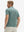 Back waist-up shot of model wearing green leaf breathable jacquard pattern 3-button golf polo