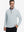 Front upper body view of model wearing lightweight golf quarter zip pullover in misty grey, relaxed fit.
