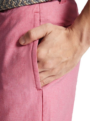 PINK 7 Inch Heather Performance Golf Shorts detail shot of right hand in side pocket