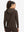 Back upper view of model in women's lightweight hoodies pullover, showing relaxed fit in coffee brown.