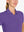 Close-up front view from nose to chest in PURPLE Women's Performance Solid Polo